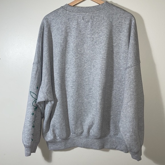 PacSun Playboy Club Crew Neck Sweatshirt Medium Grey Groovy Retro VTG look font - Picture 3 of 8